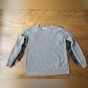 One Grey day Fringe women's Sweater Size XS Cashmere